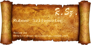 Rubner Szilveszter névjegykártya