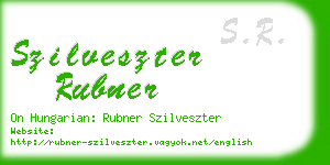 szilveszter rubner business card